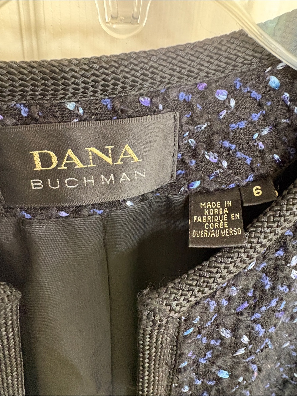 Dana Buchman Boucle Tweed Open Jacket Sz 6
